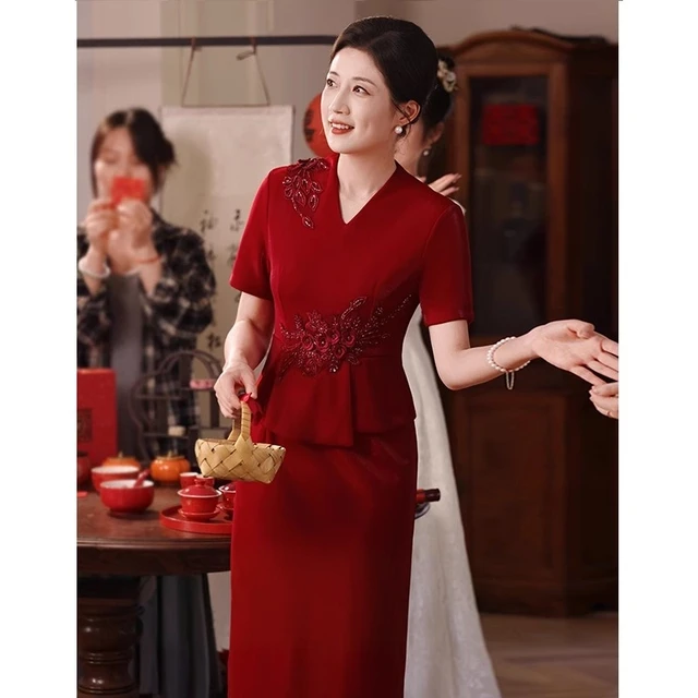喜婆婆婚宴装2025新款春款高贵婚礼礼服妈妈婚宴结婚衣服订婚高端