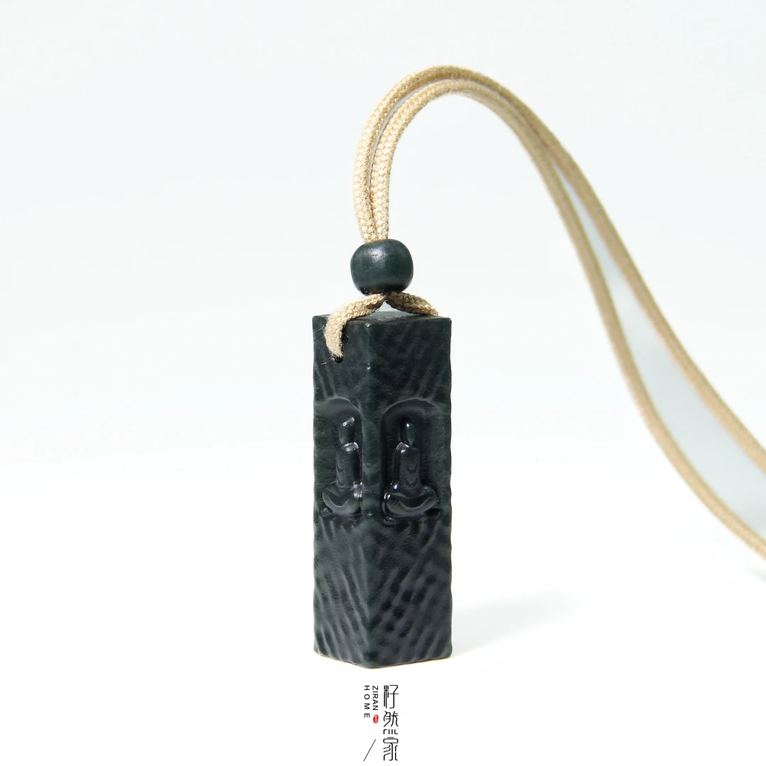 天然和田玉青玉仿古悟道四方守护挂件四面雕刻吊坠挂坠印章精雕