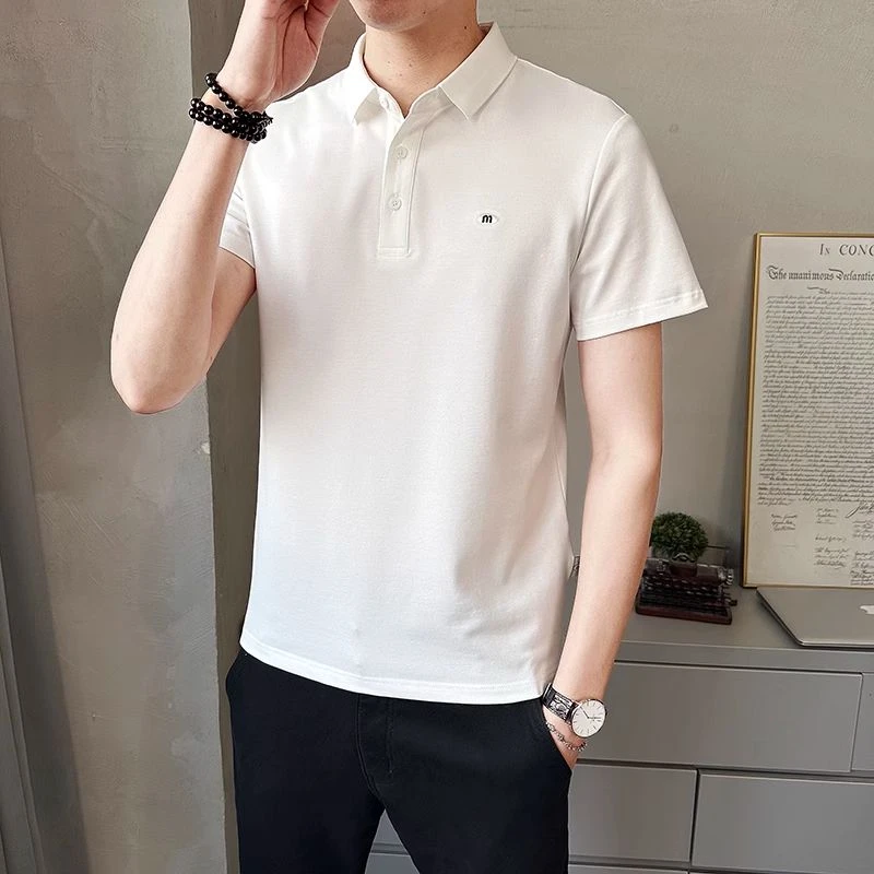 XOQ官方polo衫男短袖t恤2025款纯棉百搭简约夏季ins潮牌高端半袖