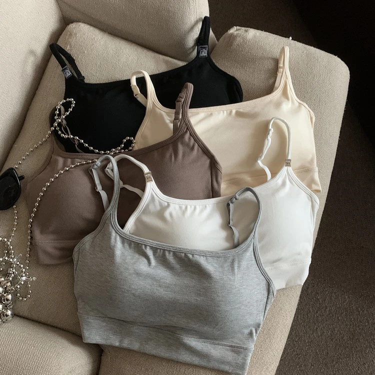 纯棉哺乳文胸罩睡眠无钢圈孕妇美背内衣抹胸吊带女薄款小背心潮女