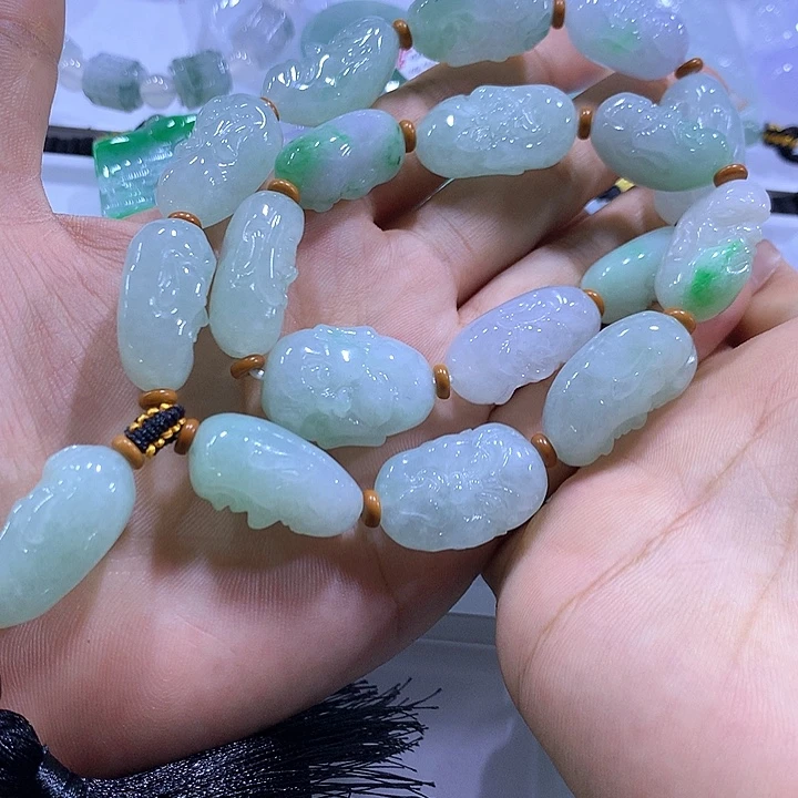 颈饰未镶嵌翡翠天然翡翠A货手串