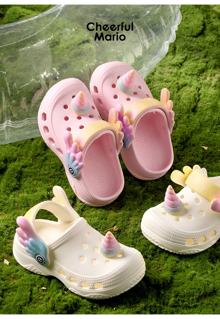 夏季新款独角兽外穿防滑儿童凉鞋日常休闲凉拖鞋拖鞋包头洞洞鞋