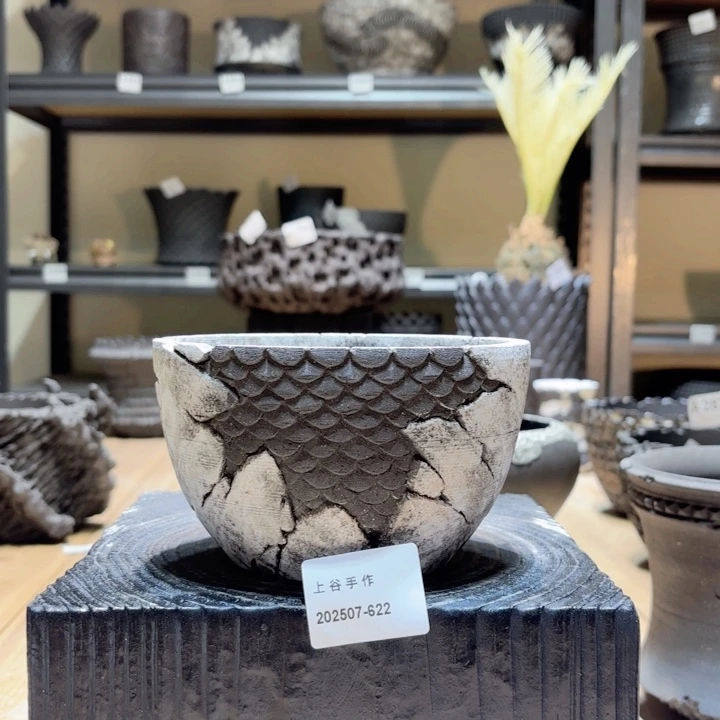 黑陶内口13高8.8块根植物盆