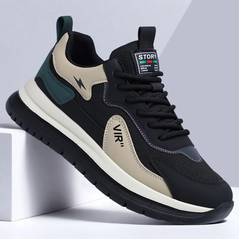 2025春夏新款男士运动鞋百搭厚底休闲鞋时尚软底轻便男款鞋子男潮