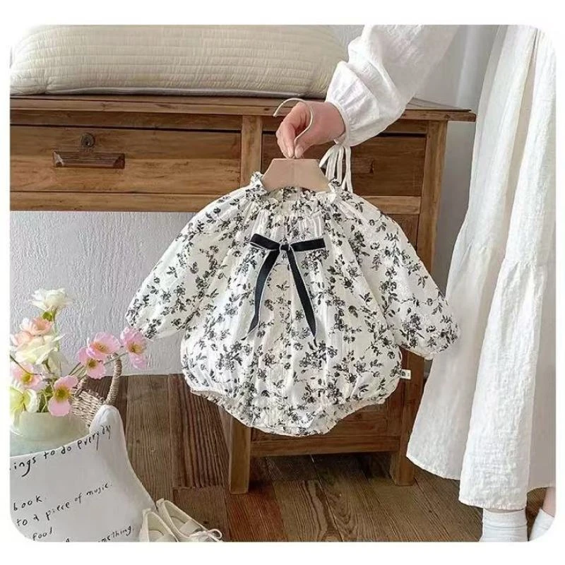 春秋新款婴幼儿衣服连体衣新生儿长袖包屁衣女宝宝外出爬服