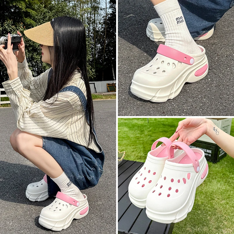 比物凉鞋女夏季2025新款EVA防臭防滑户外轻盈透气洞洞鞋软底包头