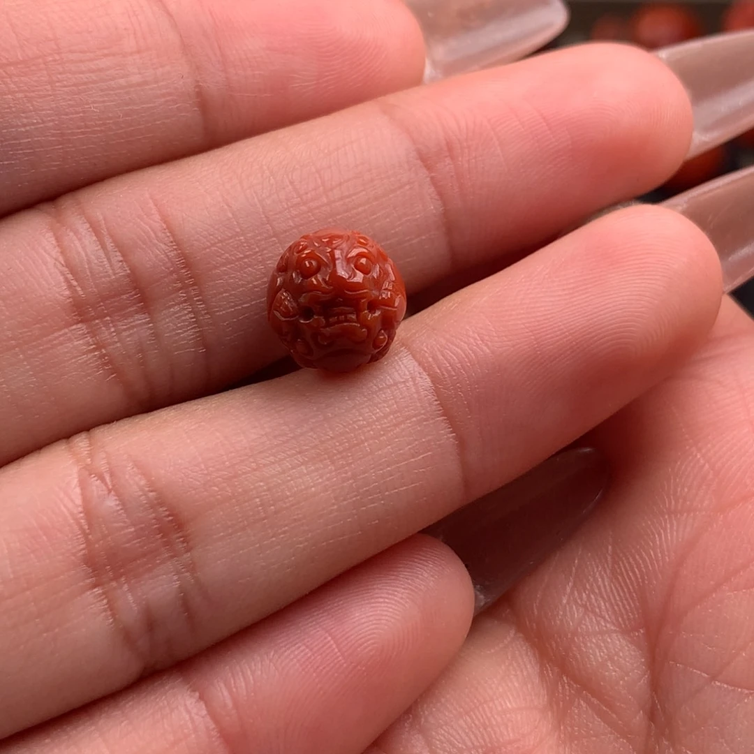 南红玛瑙精工雕刻貔貅珠9+未镶嵌
