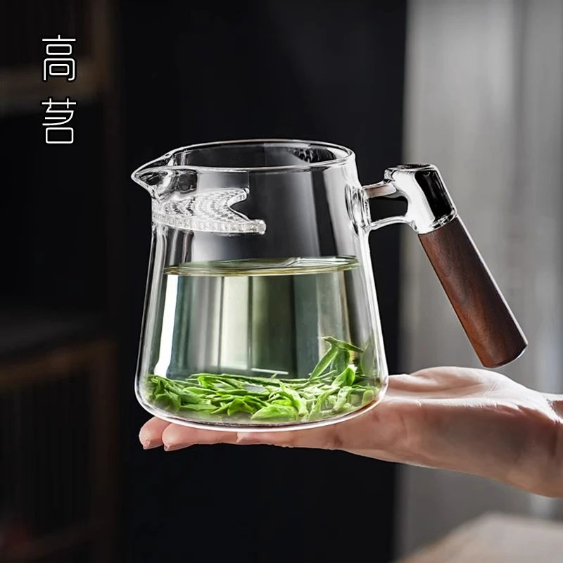 耐热月牙茶壶茶漏过滤一体玻璃泡茶壶绿茶分茶器茶水分离公道杯