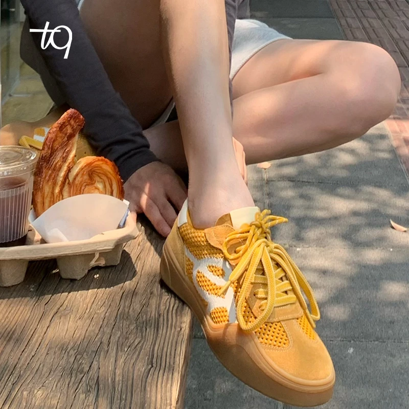 【张艺凡同款】Talitaqoom2025焦糖系列夏季新款双面飞织TQ德训鞋