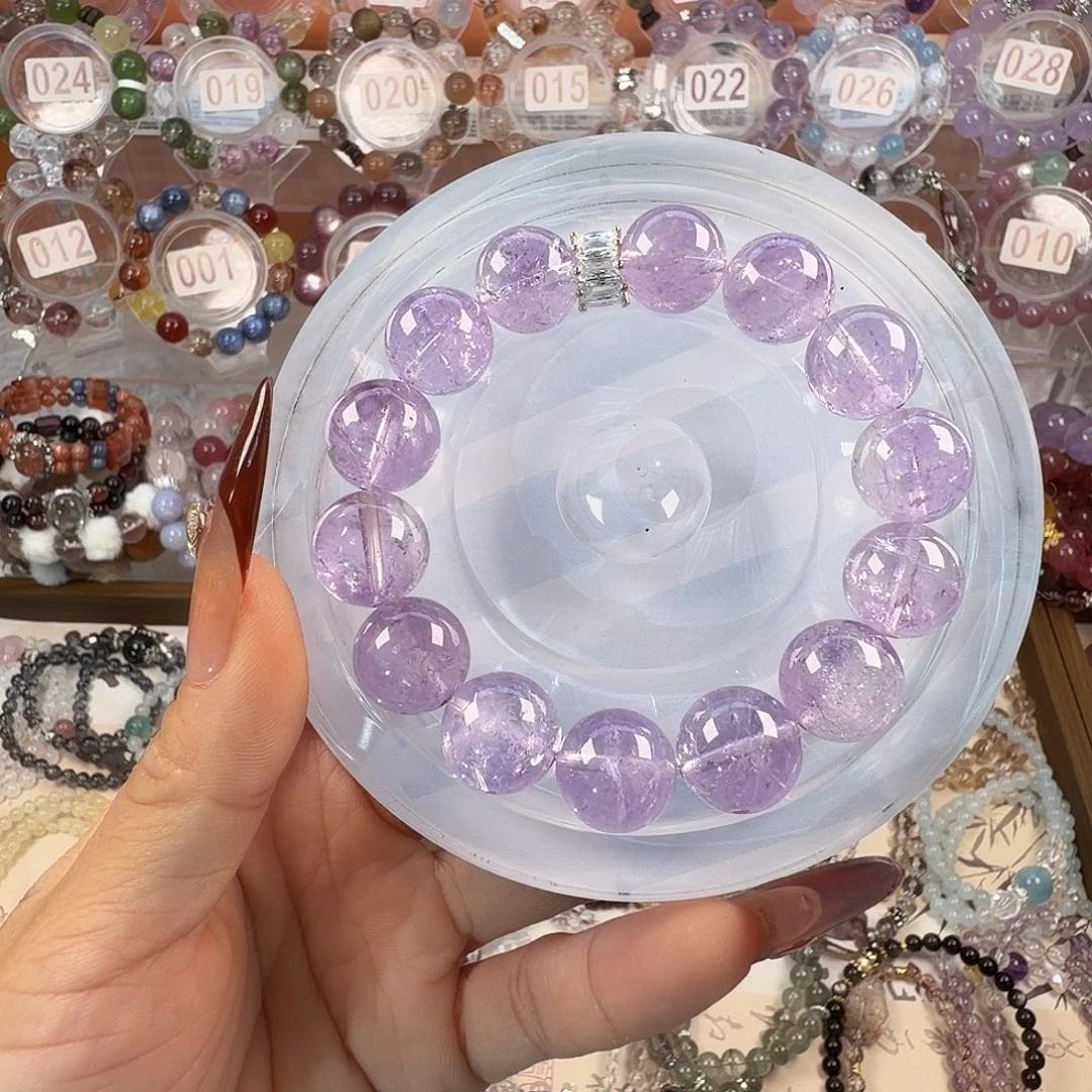 银S925镶嵌手链烟晶