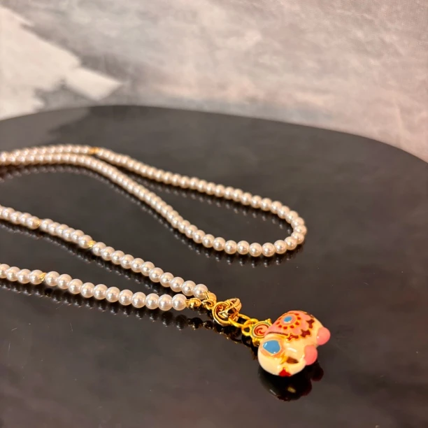 铜合金仿珍珠项链 大象zz项链XL2317