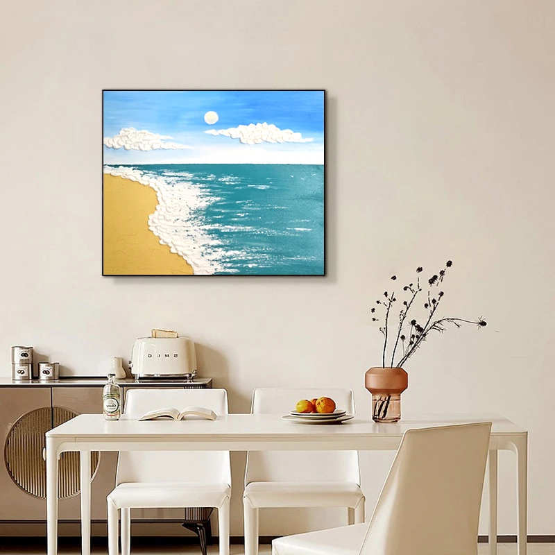 高端实物立体电表箱装饰画 液压杆款电闸盒挂画 总闸壁画海浪074