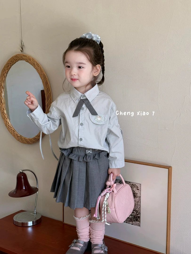 橙小七正版2025秋款女宝学院风套装女童休闲风长袖