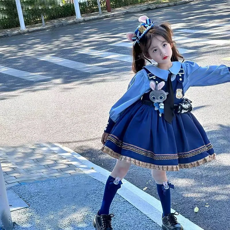 兔子警官新款女童真两件秋款