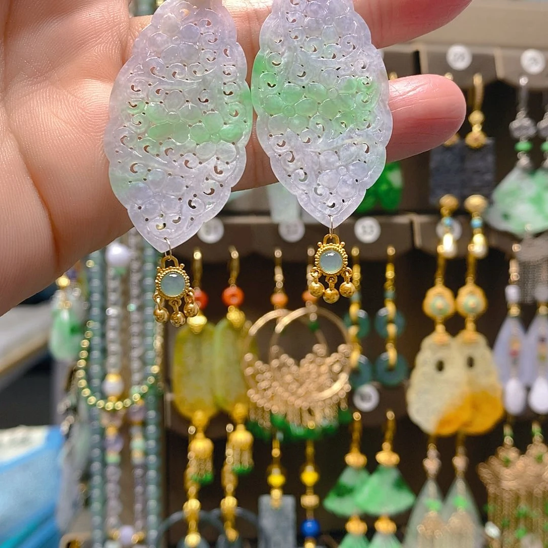 未镶嵌翡翠耳饰A**y翡翠