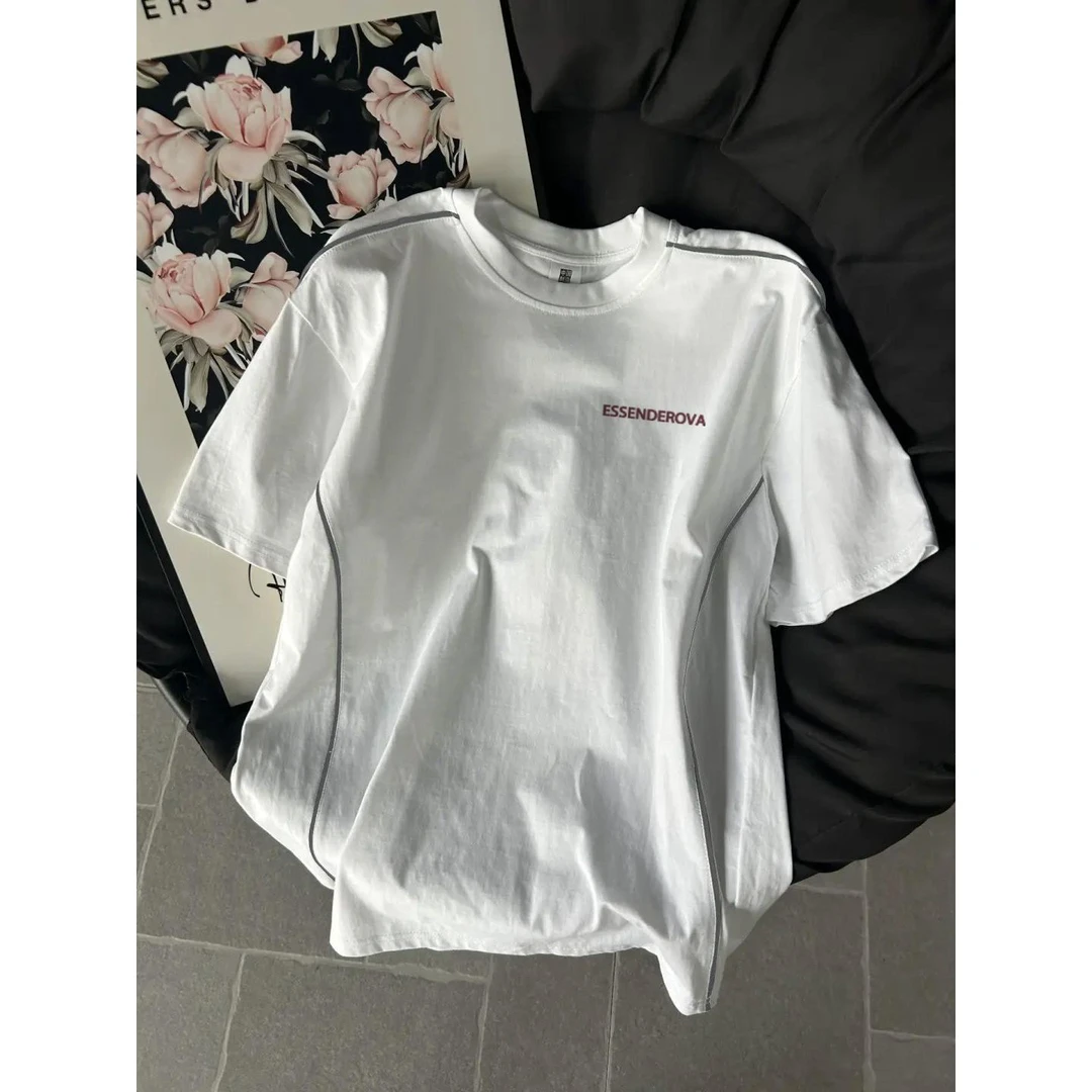 100%纯棉韩版ins潮牌字母短袖t恤女夏季宽松可爱学生百搭圆领上衣