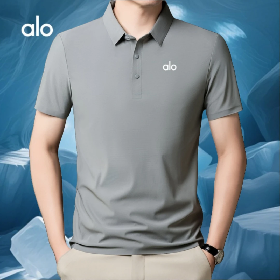 alo断码清新款爆款夏季男士凉感polo衫冰丝弹力商务休闲品质短袖