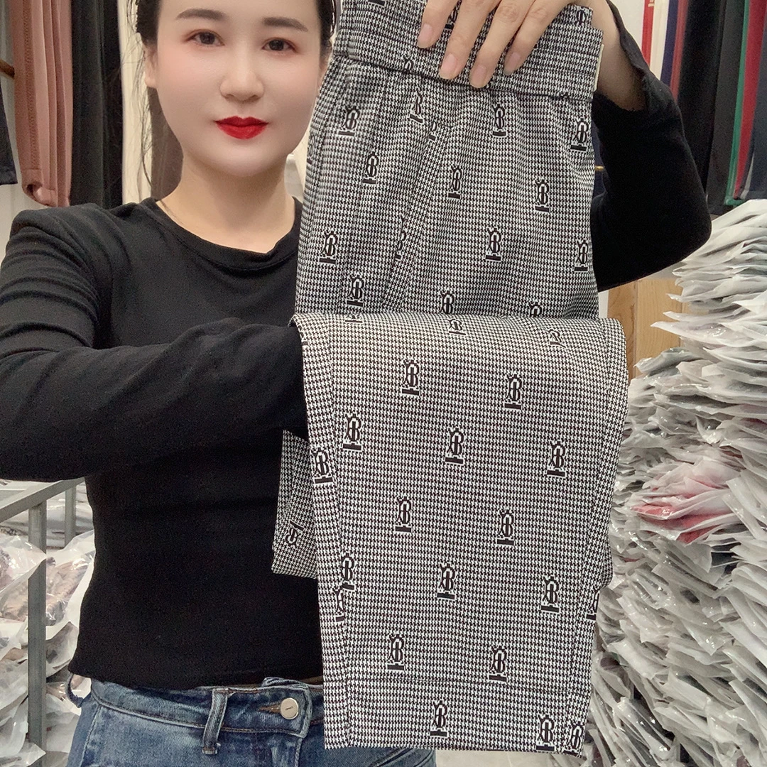 9018春夏时尚格子小脚裤高腰显瘦百搭休闲哈伦裤女洋气妈妈裤