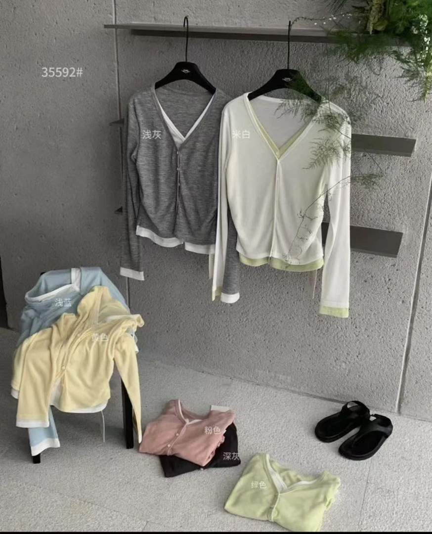 07431 衣长50 韩系时尚两件套上衣