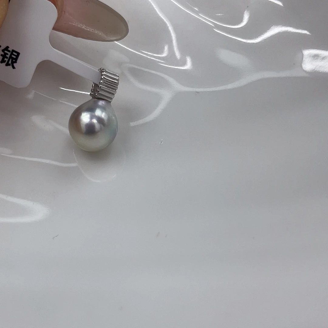 海水珍珠银S925镶嵌颈饰