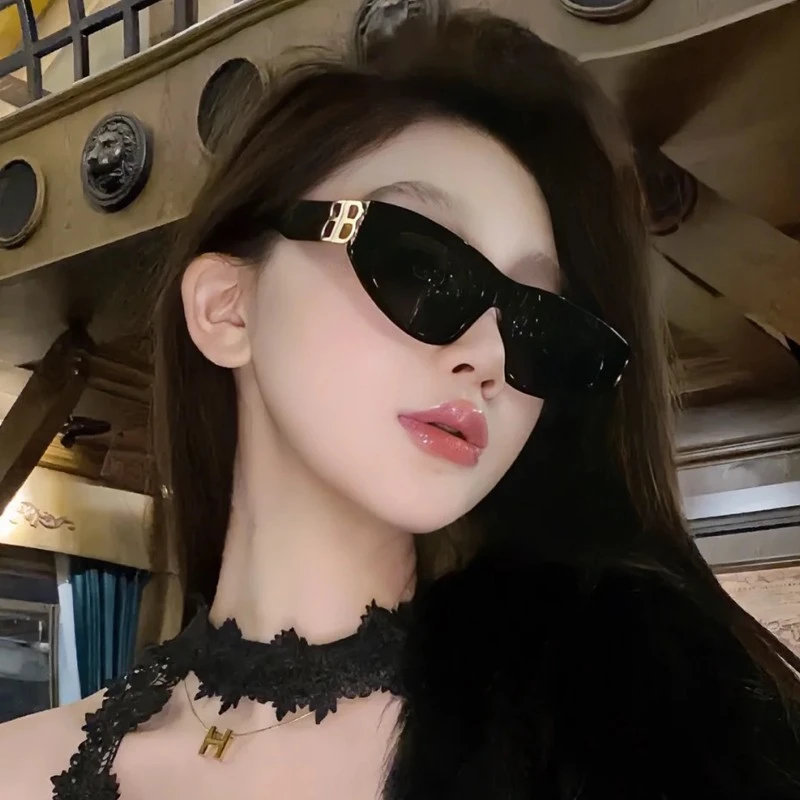 B欧美风三角猫眼太阳眼镜拽姐新款潮凹造型时尚明星同款遮阳镜