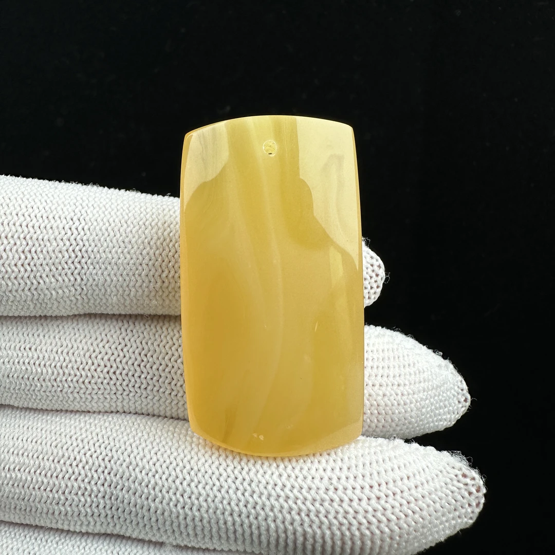 Y2398天然原矿蜜蜡 满蜡飘花无事牌 23*43*12mm抖音基地质检发货