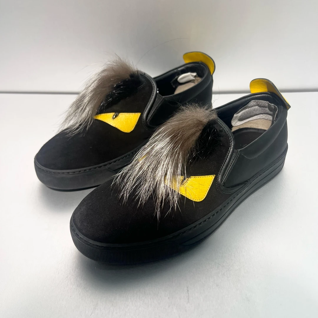99新 FENDI/芬迪 小怪兽一脚蹬板鞋/7码/41码/x2737（北京）