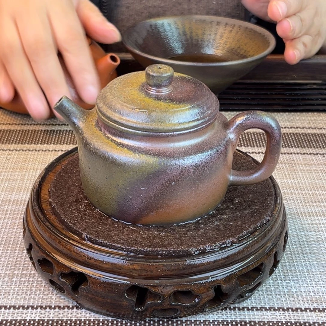紫砂茶壶底槽清柴烧150cc