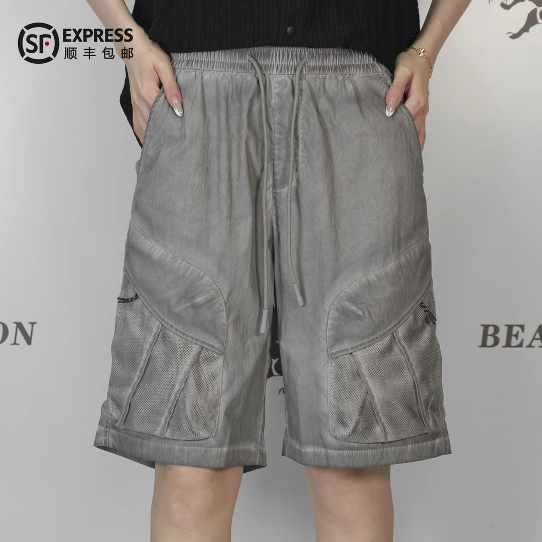 2025H·K美狮潮牌时尚夏季工装风宽松抽绳休闲短裤休闲裤