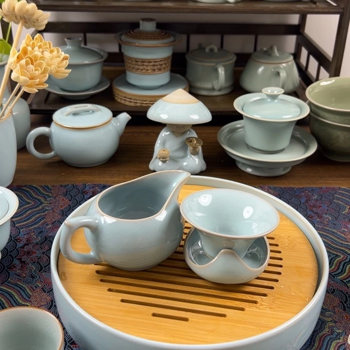 其他瓷天青釉水西施公道茶漏