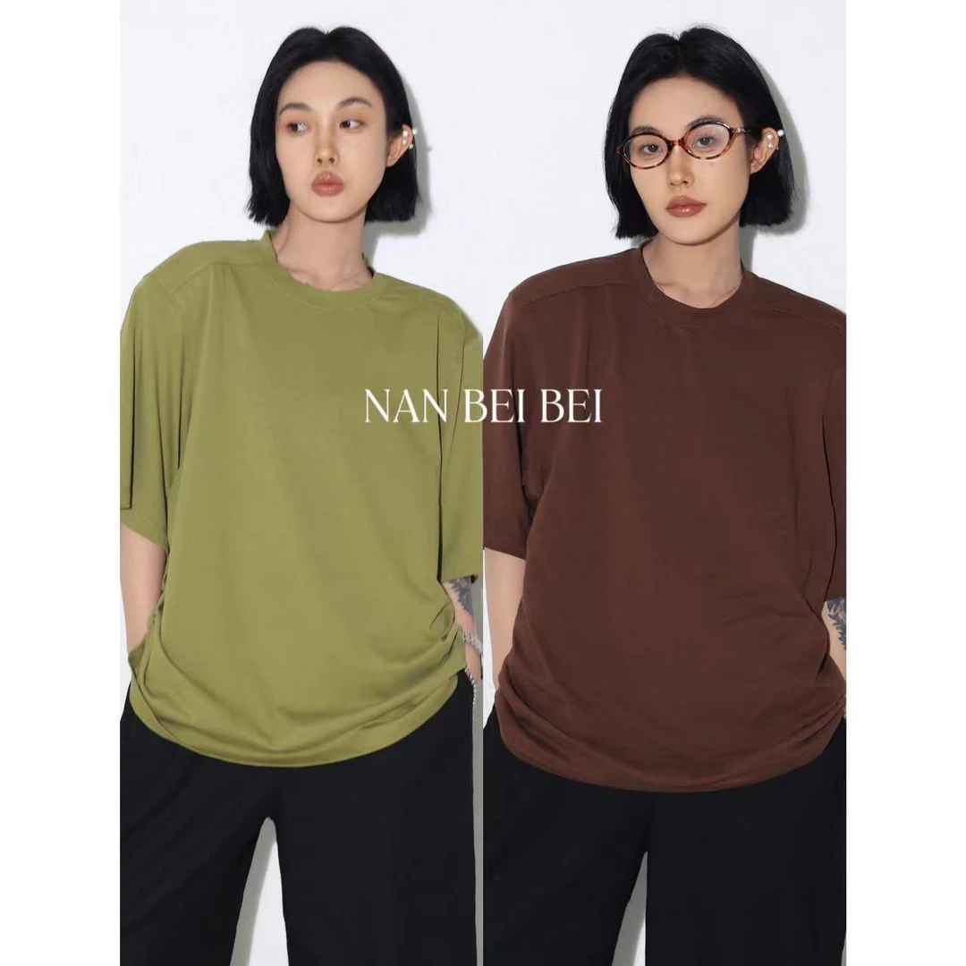 【南北贝】运动休闲半袖宽松圆领纯色简约潮流BF风情侣T恤7361