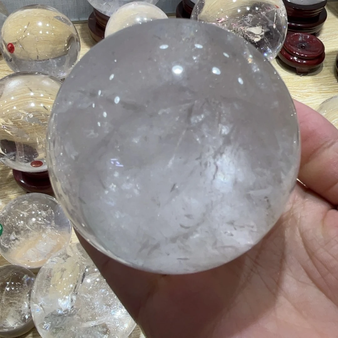 未镶嵌珠宝半成品水晶MM白水晶球C2216