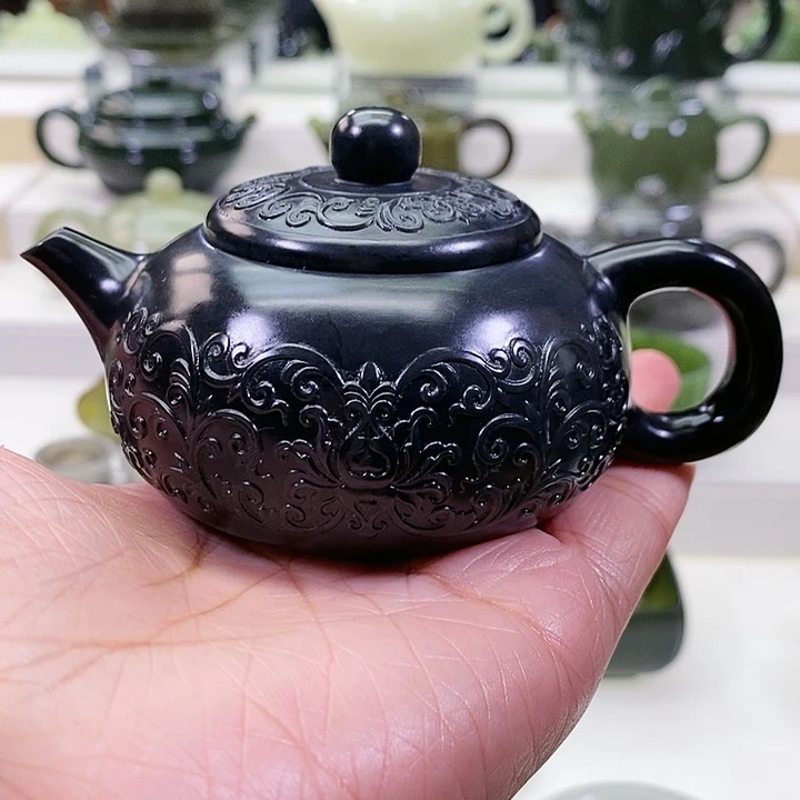 未镶嵌和田玉挂件茶壶120m l