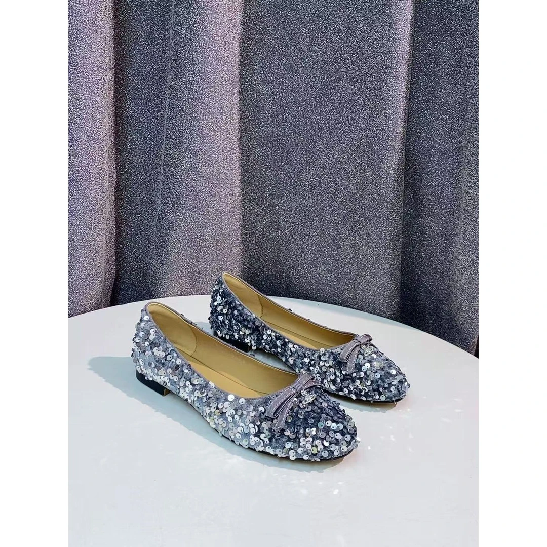 C2759   灰色 时尚圆头舒适平跟浅口女单鞋