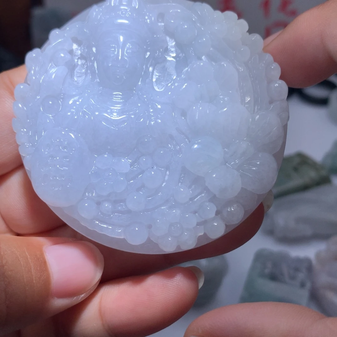 翡翠未镶嵌颈饰保真天然A货翡翠