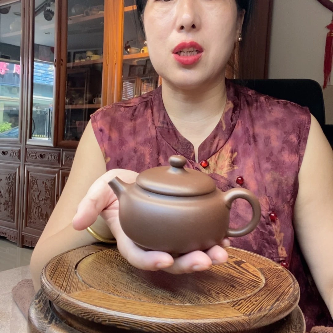 茶壶紫砂纳福壶（原矿底槽清210cc）