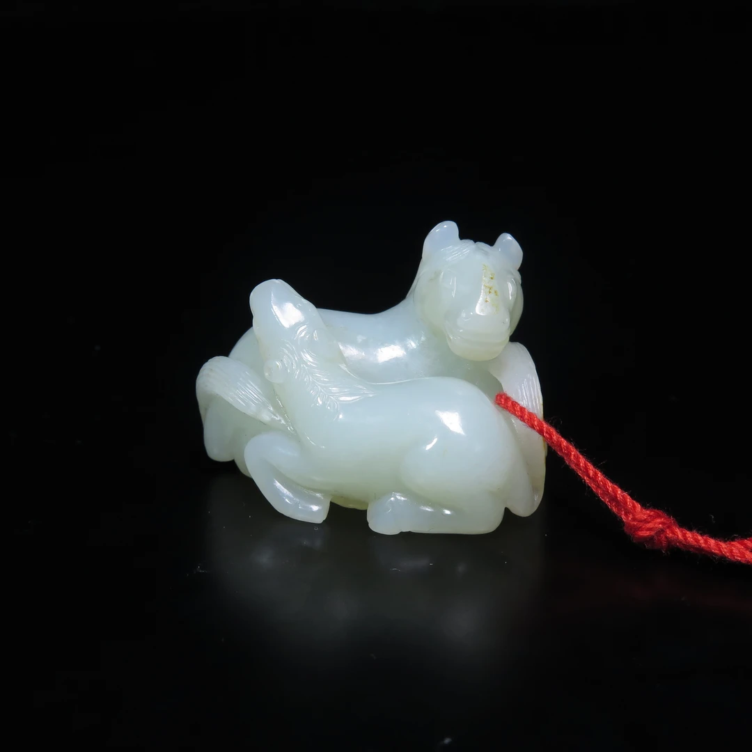 清代双马把件/MZ033916/和田玉/民族文物