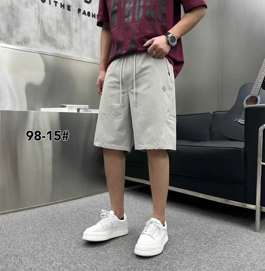 夏季新款男士中腰直筒运动冰冰五分休闲裤时尚舒适轻薄短裤15#