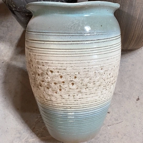 紫砂花盆口19高度31蓝