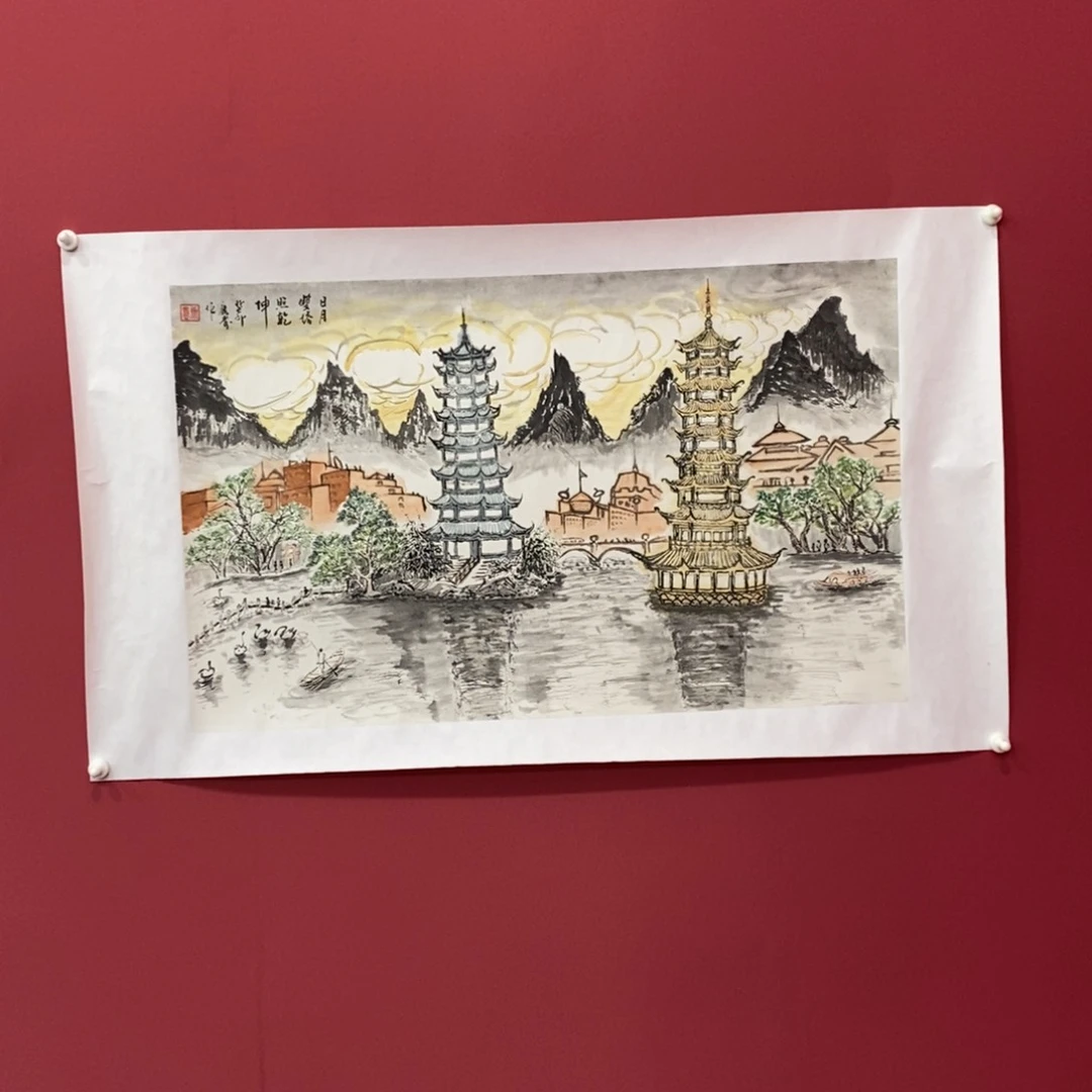 国画刘延能四尺三开精品佳作