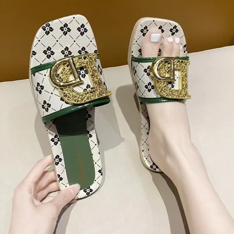 新款夏外穿浴室防滑防臭软底小香凉拖鞋女一字拖