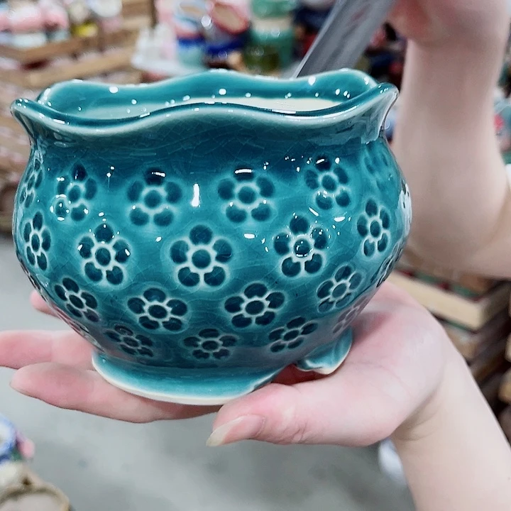 有孔，凑10元包邮陶瓷花盆发货！