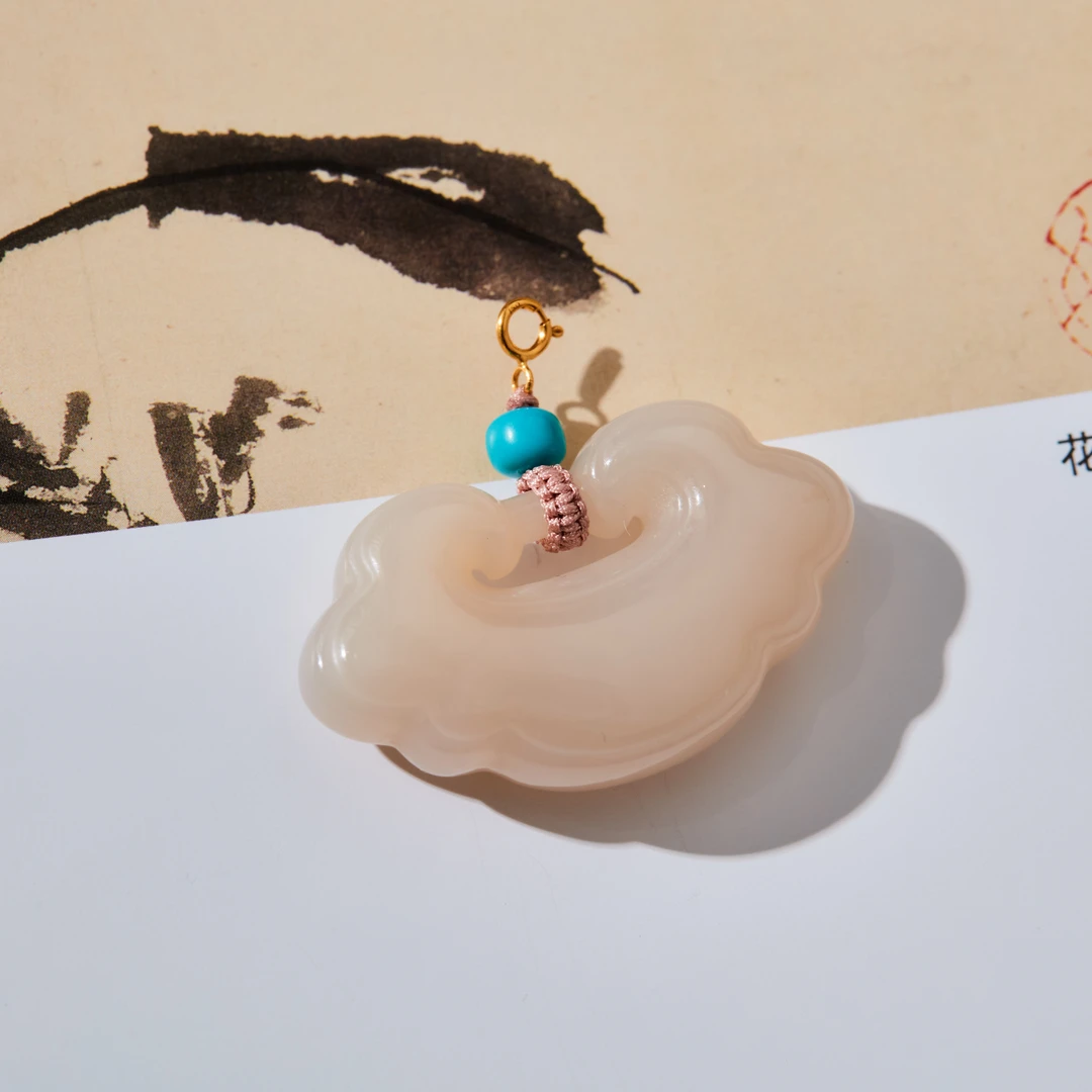 【云上雅岚】时悠丨18K藕粉如意锁吊坠多样性发一#XYGD273316-B