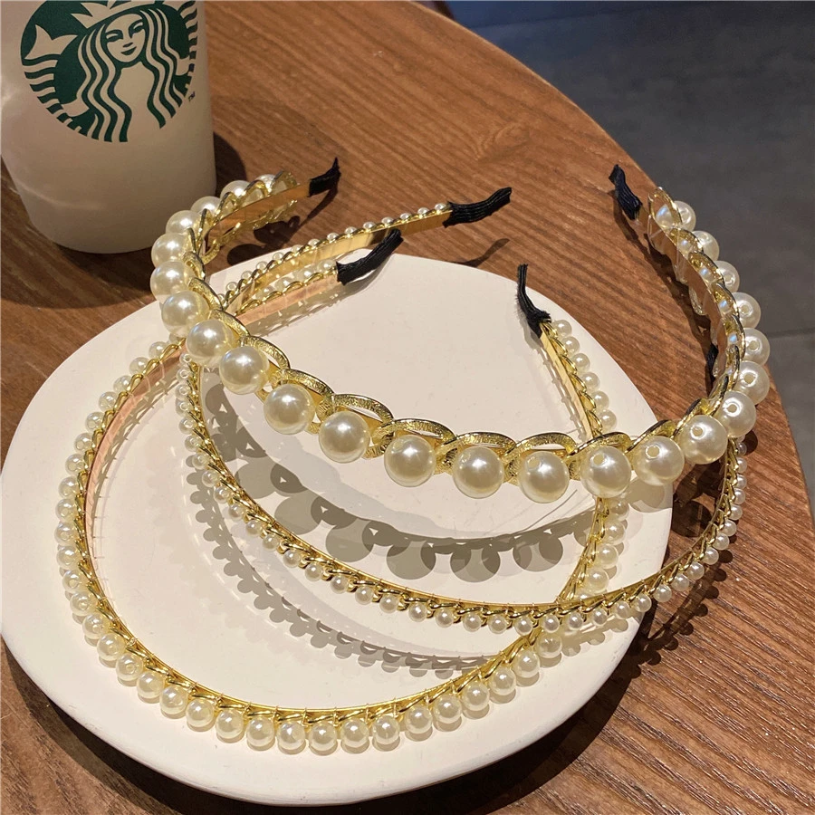 链条发箍女秋冬头箍发饰发卡网红高端高级感百搭外出冬季头饰