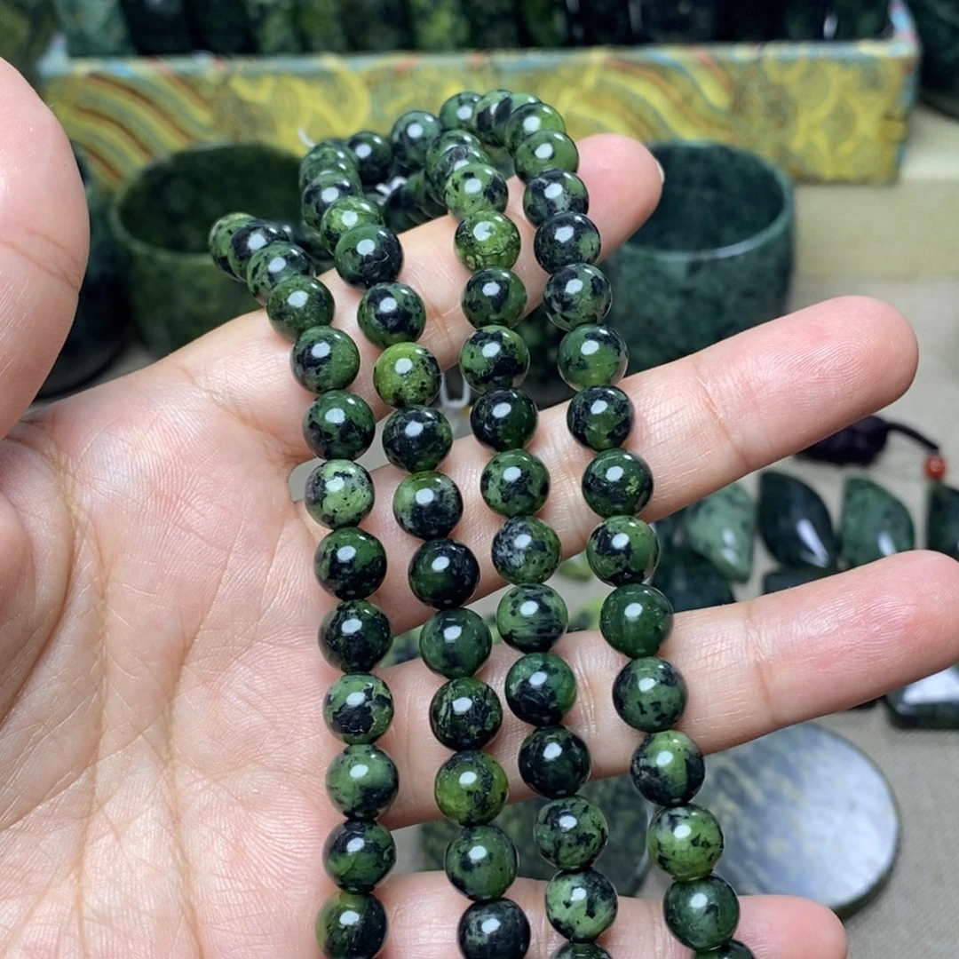 蛇纹石玉未镶嵌108珠麦*