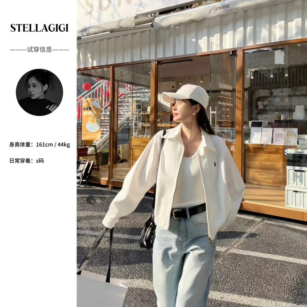 SG / 郭幂幂 SS 美系老钱风 小马刺绣夹克外套WT-20250046