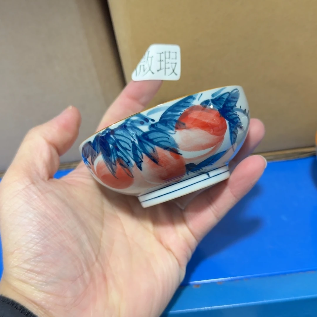 釉下手绘茶具微瑕