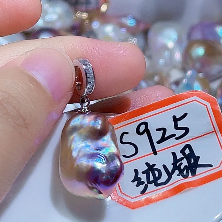 淡水珍珠银S925镶嵌颈饰