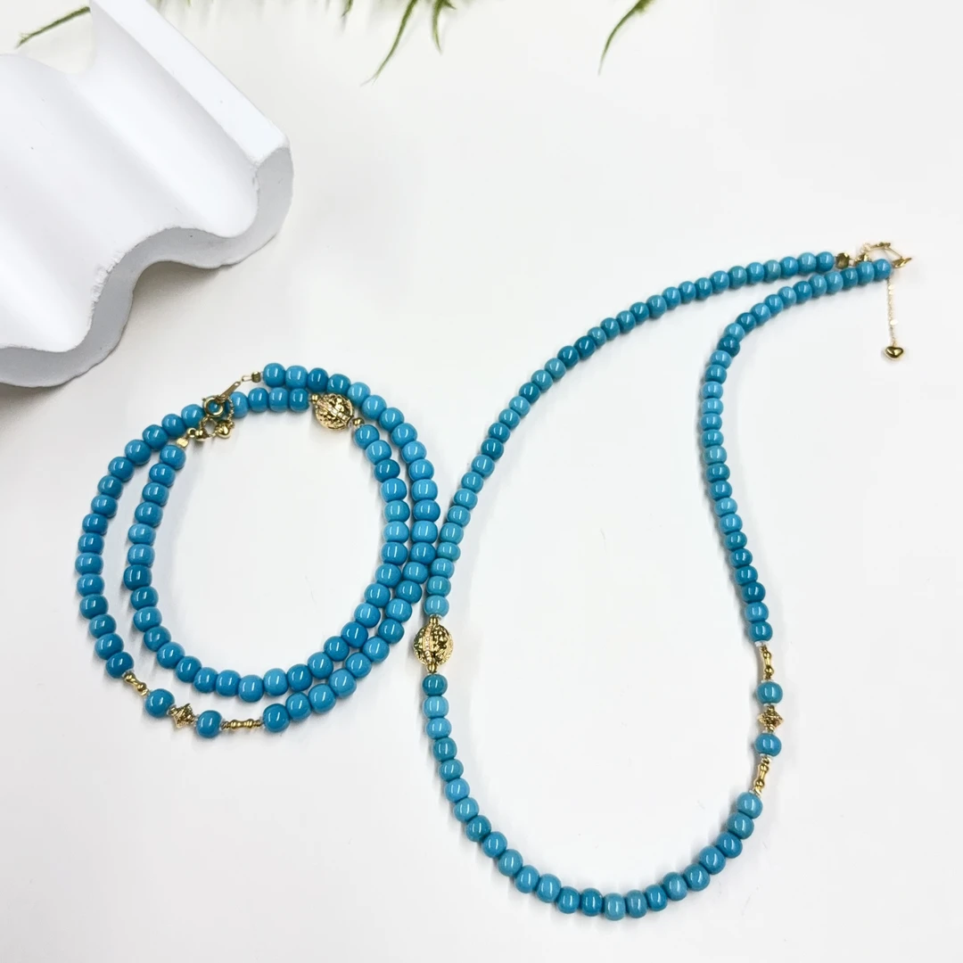 【小宝珠宝】31 T26481-绿松DIY项链-多样性发一件-5mm