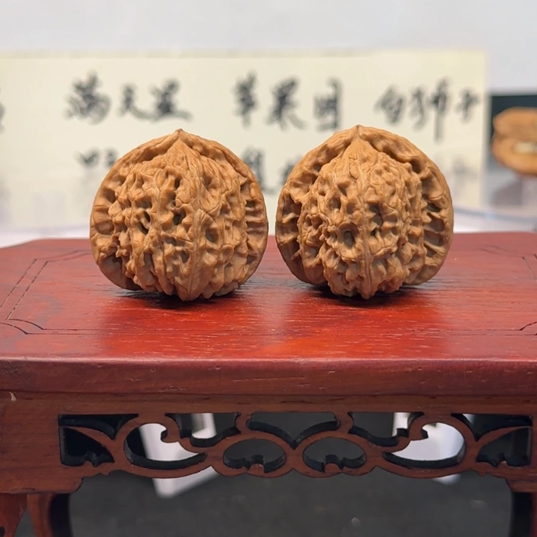 把件文玩核桃58号白狮子边33肚30高30全品无药无修原生态